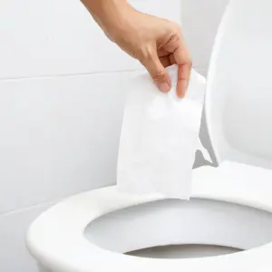 Toilet paper in the toilet